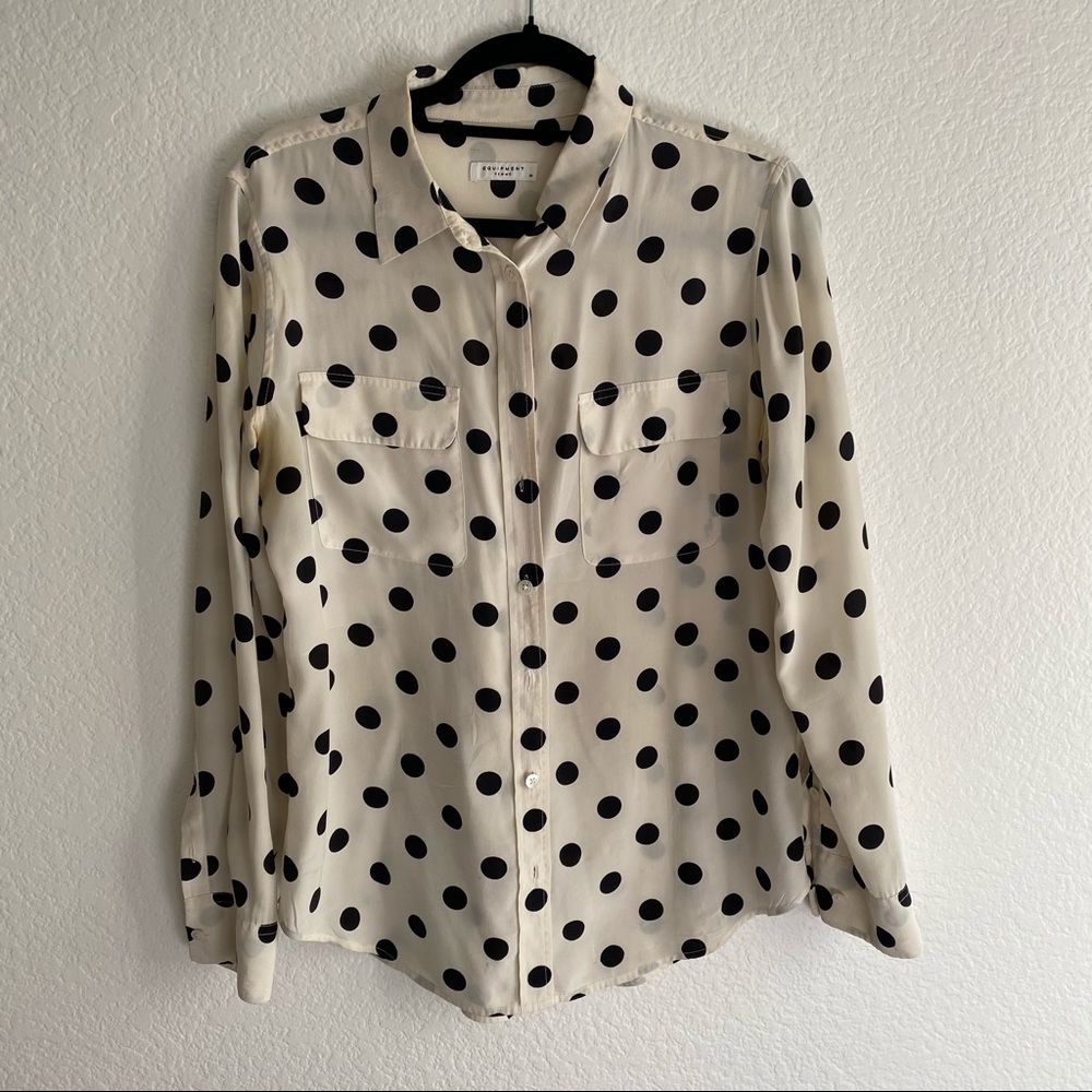 Equipment Off White Polka Dot Shirt